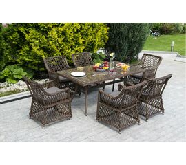 "Латте" обеденная группа плетеная, цвет коричневый | Интернет магазин мебели и декора LifeDekor