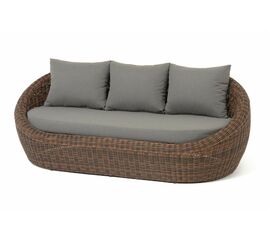 "Барселона" диван из искусственного ротанга трехместный, цвет коричневый | Интернет магазин мебели и декора LifeDekor
