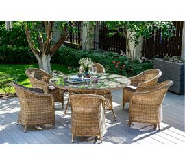 "Эспрессо–150 R" обеденная группа плетеная, цвет соломенный | Интернет магазин мебели и декора LifeDekor