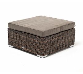 "Лунго" плетеная оттоманка с подушкой (гиацинт), цвет коричневый | Интернет магазин мебели и декора LifeDekor