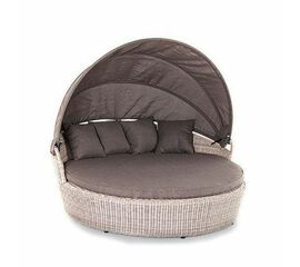 "Стильяно" плетеная кровать круглая, цвет бежевый | Интернет магазин мебели и декора LifeDekor