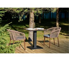 "Каффе" обеденная группа на 2 персоны, цвет "серый гранит" | Интернет магазин мебели и декора LifeDekor