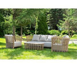 "Валенсия" лаунж-зона из искусственного ротанга, цвет соломенный | Интернет магазин мебели и декора LifeDekor