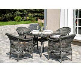 "Сицилия" обеденная группа плетеная, цвет графит | Интернет магазин мебели и декора LifeDekor