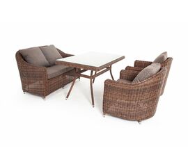 "Кон Панна" обеденная группа плетеная, цвет коричневый | Интернет магазин мебели и декора LifeDekor