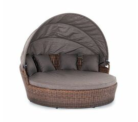 "Стильяно" плетеная кровать круглая, цвет коричневый | Интернет магазин мебели и декора LifeDekor