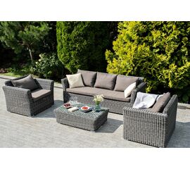 "Капучино" лаунж-зона из искусственного ротанга, цвет графит | Интернет магазин мебели и декора LifeDekor