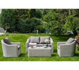 "Кон Панна" лаунж-зона из искусственного ротанга, цвет бежевый | Интернет магазин мебели и декора LifeDekor