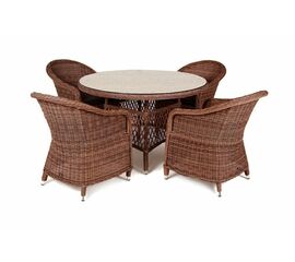 "Равенна" обеденная группа плетеная, цвет коричневый | Интернет магазин мебели и декора LifeDekor