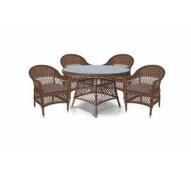 "Эспрессо–120 S" обеденная группа плетеная, цвет коричневый | Интернет магазин мебели и декора LifeDekor