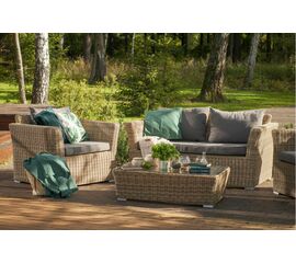 "Капучино Сингл" лаунж-зона из искусственного ротанга, цвет соломенный | Интернет магазин мебели и декора LifeDekor