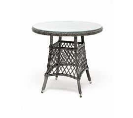 "Эспрессо" плетеный круглый стол, диаметр 80 см, цвет графит | Интернет магазин мебели и декора LifeDekor