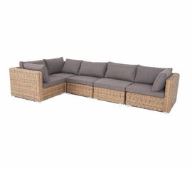 "Лунго" трансформирующийся диван из искусственного ротанга (гиацинт), цвет соломенный | Интернет магазин мебели и декора LifeDekor