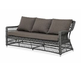 "Гранд Латте" диван трехместный из искусственного ротанга, цвет графит | Интернет магазин мебели и декора LifeDekor