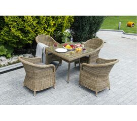 "Фредо" обеденная группа из искусственного ротанга, цвет соломенный | Интернет магазин мебели и декора LifeDekor