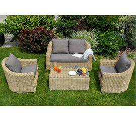 "Кон Панна" лаунж-зона из искусственного ротанга, цвет соломенный | Интернет магазин мебели и декора LifeDekor