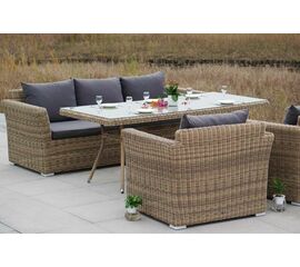 "Моккачино" обеденная группа из искусственного ротанга, цвет соломенный | Интернет магазин мебели и декора LifeDekor