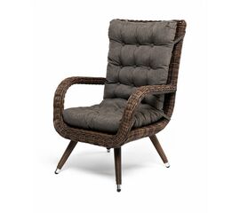 "Толедо" кресло плетеное с подушками, цвет коричневый | Интернет магазин мебели и декора LifeDekor