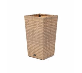 "Капучино" кашпо для цветов плетеное из искусственного ротанга, цвет соломенный | Интернет магазин мебели и декора LifeDekor