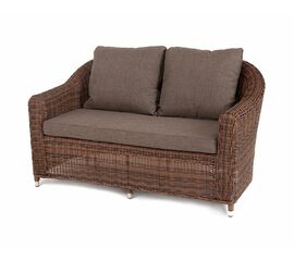 "Кон Панна" диван из искусственного ротанга двухместный, цвет коричневый | Интернет магазин мебели и декора LifeDekor