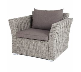 "Капучино" кресло из искусственного ротанга (гиацинт), цвет серый | Интернет магазин мебели и декора LifeDekor