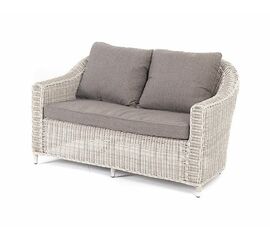 "Кон Панна" диван из искусственного ротанга двухместный, цвет бежевый | Интернет магазин мебели и декора LifeDekor