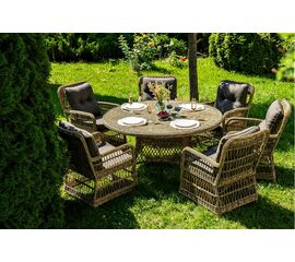 "Эспрессо–150 C" обеденная группа плетеная, цвет соломенный | Интернет магазин мебели и декора LifeDekor