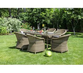 "Эспрессо" обеденная группа плетеная, цвет соломенный | Интернет магазин мебели и декора LifeDekor