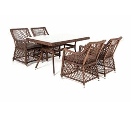 "Латте–140 L" обеденная группа плетеная, цвет коричневый | Интернет магазин мебели и декора LifeDekor