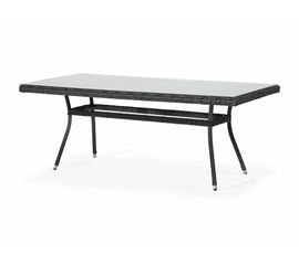 "Латте" плетеный стол из искусственного ротанга 200х90см, цвет графит | Интернет магазин мебели и декора LifeDekor