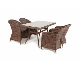 "Латте–140 R" обеденная группа плетеная, цвет коричневый | Интернет магазин мебели и декора LifeDekor