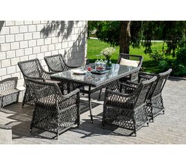 "Латте" обеденная группа плетеная, цвет графит | Интернет магазин мебели и декора LifeDekor