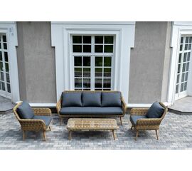 "Палермо" лаунж-зона из искусственного ротанга, цвет соломенный | Интернет магазин мебели и декора LifeDekor