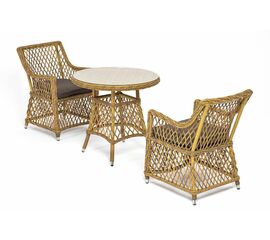 "Эспрессо–80 L" обеденная группа плетеная, цвет соломенный | Интернет магазин мебели и декора LifeDekor