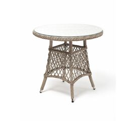 "Эспрессо" плетеный круглый стол, диаметр 80 см, цвет бежевый | Интернет магазин мебели и декора LifeDekor