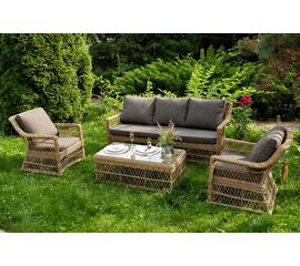 "Гранд Латте" лаунж-зона из искусственного ротанга, цвет соломенный | Интернет магазин мебели и декора LifeDekor