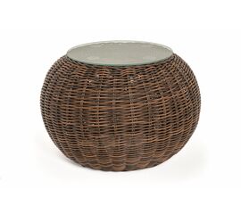 "Барселона" кофейный столик из искусственного ротанга, цвет коричневый | Интернет магазин мебели и декора LifeDekor