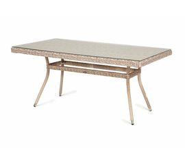 "Латте" плетеный стол из искусственного ротанга 160х90см, цвет бежевый | Интернет магазин мебели и декора LifeDekor