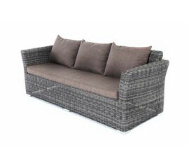 "Капучино" диван из искусственного ротанга трехместный, цвет графит | Интернет магазин мебели и декора LifeDekor