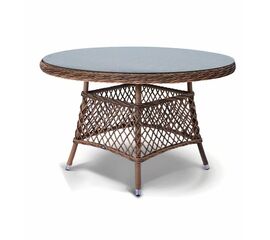 "Эспрессо" плетеный круглый стол, диаметр 118 см, цвет коричневый | Интернет магазин мебели и декора LifeDekor