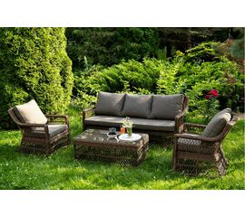 "Гранд Латте" лаунж-зона из искусственного ротанга, цвет коричневый | Интернет магазин мебели и декора LifeDekor