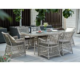 "Латте" обеденная группа плетеная, цвет бежевый | Интернет магазин мебели и декора LifeDekor