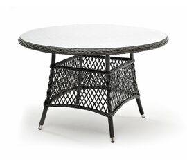 "Эспрессо" плетеный круглый стол, диаметр 118 см, цвет графит | Интернет магазин мебели и декора LifeDekor