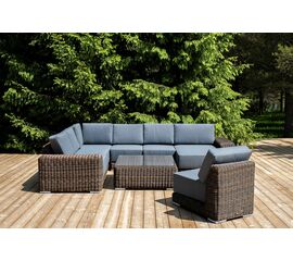 "Капри" трансформирующаяся лаунж-зона из искусственного ротанга, цвет коричневый | Интернет магазин мебели и декора LifeDekor