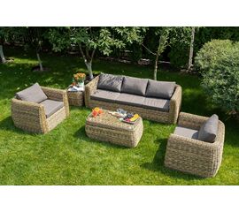 "Кальяри" лаунж-зона из искусственного ротанга (гиацинт), цвет соломенный | Интернет магазин мебели и декора LifeDekor