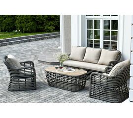 "Ницца" лаунж-зона из искусственного ротанга, цвет бронзовый | Интернет магазин мебели и декора LifeDekor