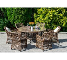 "Эспрессо–150 L" обеденная группа плетеная, цвет коричневый | Интернет магазин мебели и декора LifeDekor