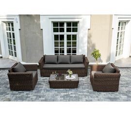 "Капучино" лаунж-зона из искусственного ротанга, цвет коричневый | Интернет магазин мебели и декора LifeDekor