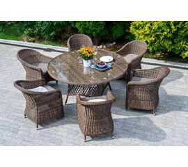 "Эспрессо–150 R" обеденная группа плетеная, цвет коричневый | Интернет магазин мебели и декора LifeDekor