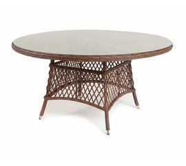 "Эспрессо" плетеный круглый стол, диаметр 150 см, цвет коричневый | Интернет магазин мебели и декора LifeDekor